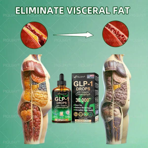 Piguiay® GLP-1 Chlorophyll Fat Burn & Sugar Control Drops( 👨‍⚕️Food-grade fat burner – Developed by The Obesity Society)🎁