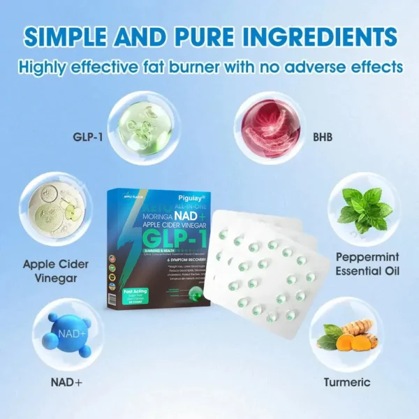 [Official Authorized Store] Piguiay® GLP-1 Slimming & Health Ultra Concentrated Essence Liquid Pearls - NAD+ Moringa & ACV & Keto BHB (✔️speedy, long-lasting, addressing diabetes, obesity, and cardiovascular diseases) - Developed by the Obesity Society🎁