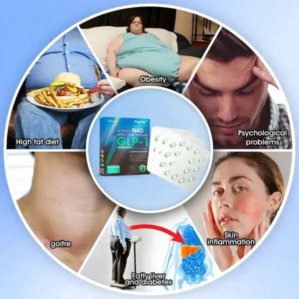 [Official Authorized Store] Piguiay® GLP-1 Slimming & Health Ultra Concentrated Essence Liquid Pearls - NAD+ Moringa & ACV & Keto BHB (✔️speedy, long-lasting, addressing diabetes, obesity, and cardiovascular diseases) - Developed by the Obesity Society🎁