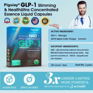 [Official Authorized Store] Piguiay® GLP-1 Slimming & Health Ultra Concentrated Essence Liquid Pearls - NAD+ Moringa & ACV & Keto BHB (✔️speedy, long-lasting, addressing diabetes, obesity, and cardiovascular diseases) - Developed by the Obesity Society🎁