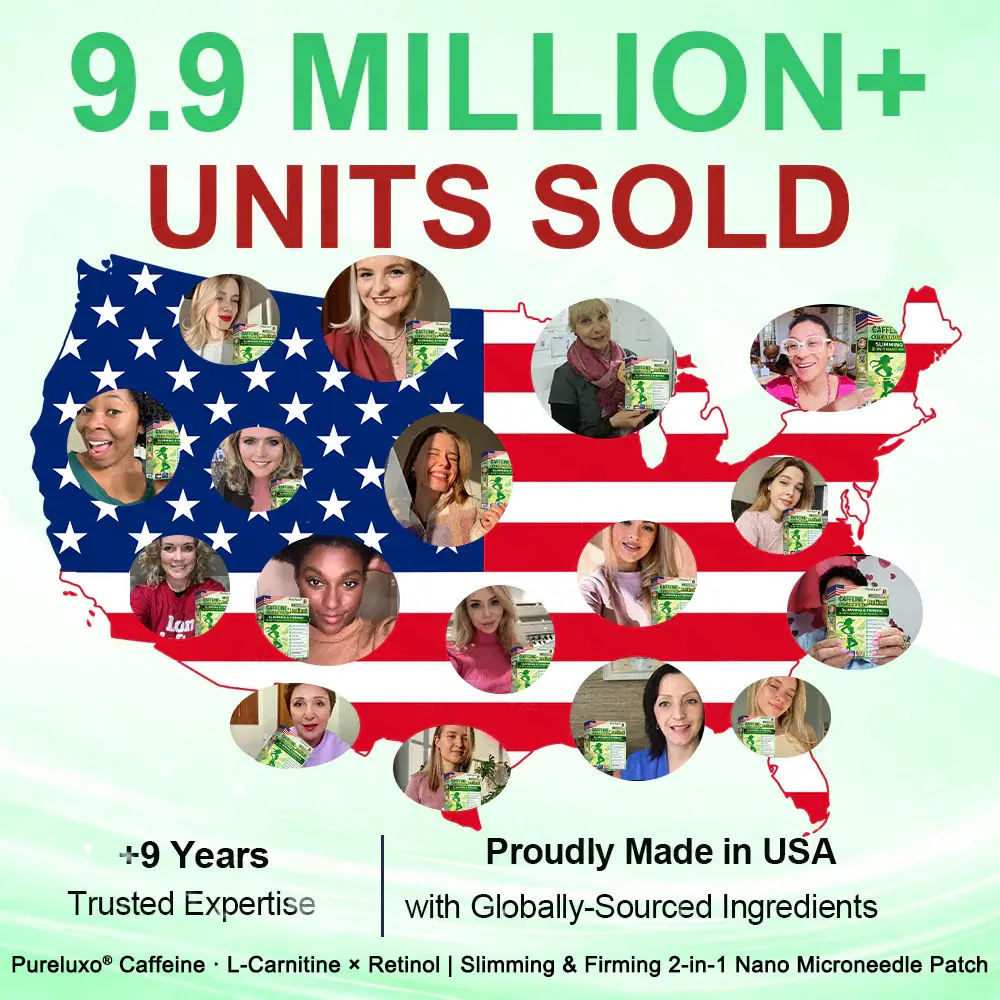 𝙋𝙪𝙧𝙚𝙡𝙪𝙭𝙤® Caffeine · L-Carnitine × Retinol | Slimming & Firming 2-in-1 Nano Microneedle Patch