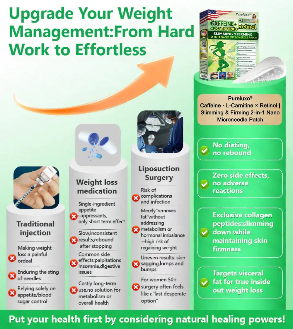 𝙋𝙪𝙧𝙚𝙡𝙪𝙭𝙤® Caffeine · L-Carnitine × Retinol | Slimming & Firming 2-in-1 Nano Microneedle Patch