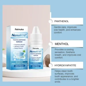 Feimuko Tooth Defense Serum with Nano Hydroxyapatite for Teeth Whitening and Deep Cleaning
